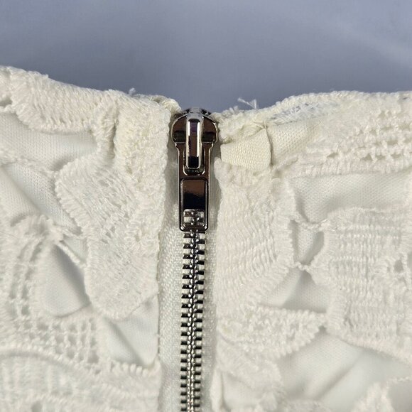 Lulu's Size XS "Nora Lee" White Lace Dress Adj Straps Exposed Back Zip Pockets - Picture 12 of 16